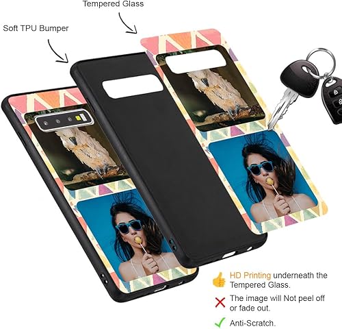Miniatura 3 de Funda personalizada para Samsung Galaxy S10+ S10 Plus, funda personalizada personalizada de vidrio templado antiarañazos de TPU suave con collage de
