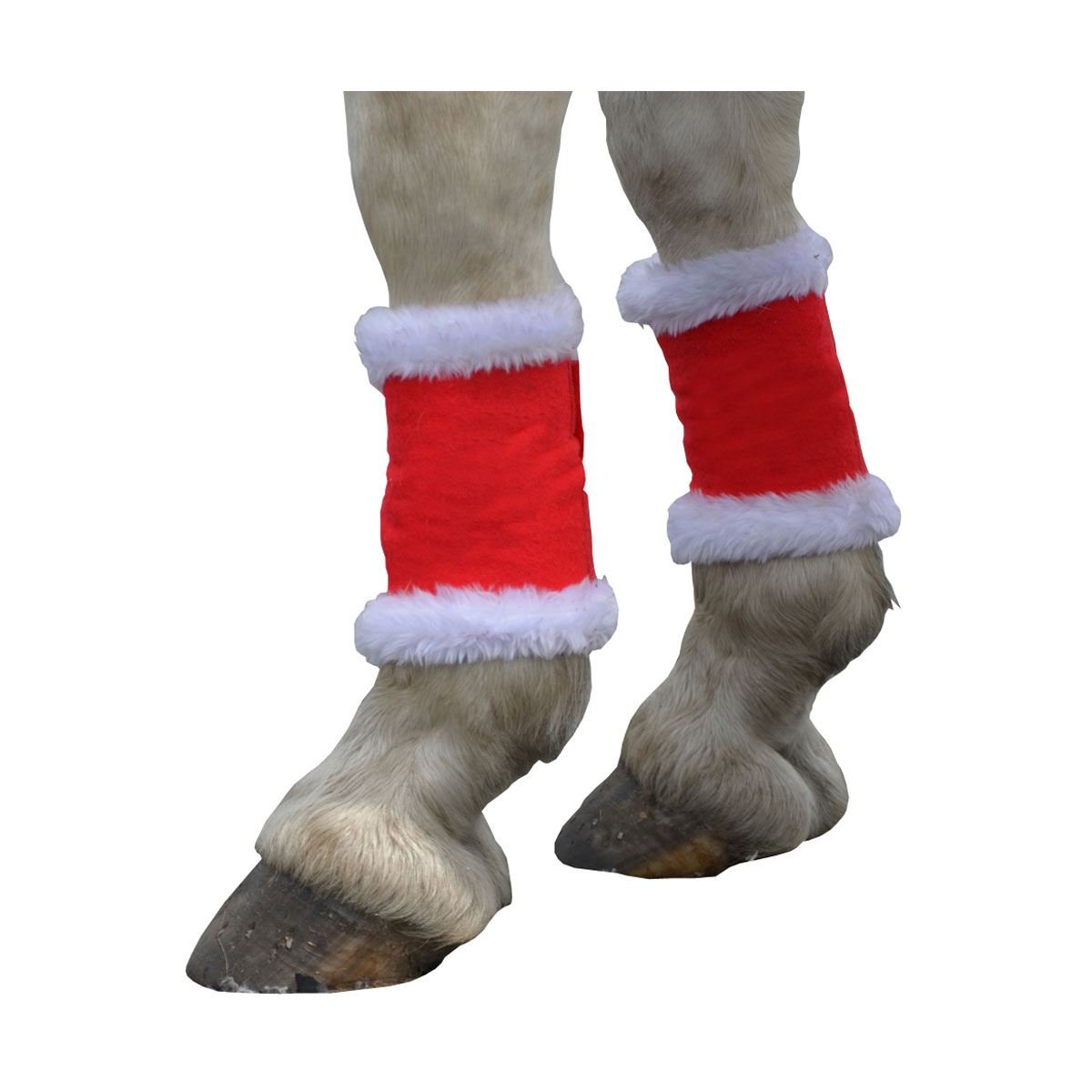 Hy Red Christmas Santa Horse Leg Wraps (Set Of 4) - /White - Cob/Horse