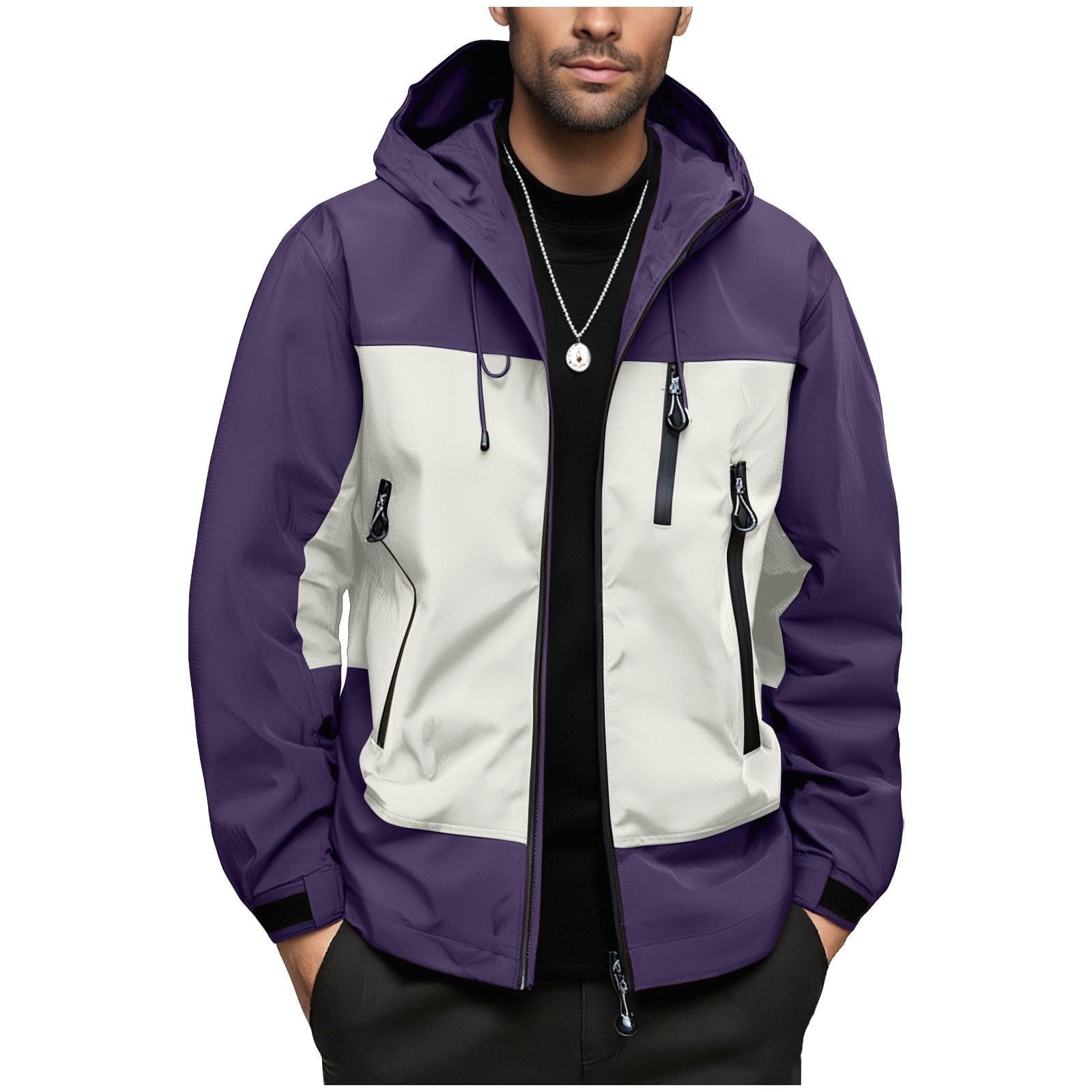 Veste Homme à Capuche ZippéE Mi‑Saison VêTement Homme