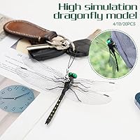 Vista 4 de 4 PACK Artificial Dragonfly Hat Clip,Realistic Fake Dragonflies Fly Repelling Supplies,Dragon Fly Clips Repelling Supplies for Bugs,3D Garden