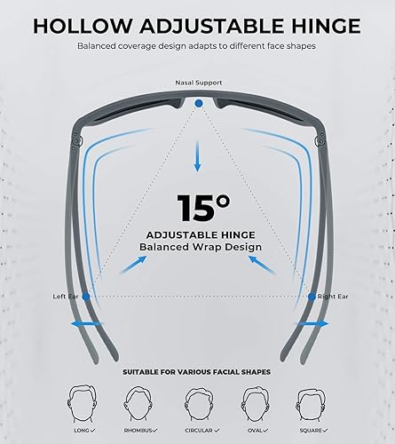 Miniatura 28 de Kaliyadi - Lentes de sol polarizados para hombre, ligeros, con protección ultravioleta, para conducir, pescar y jugar golf