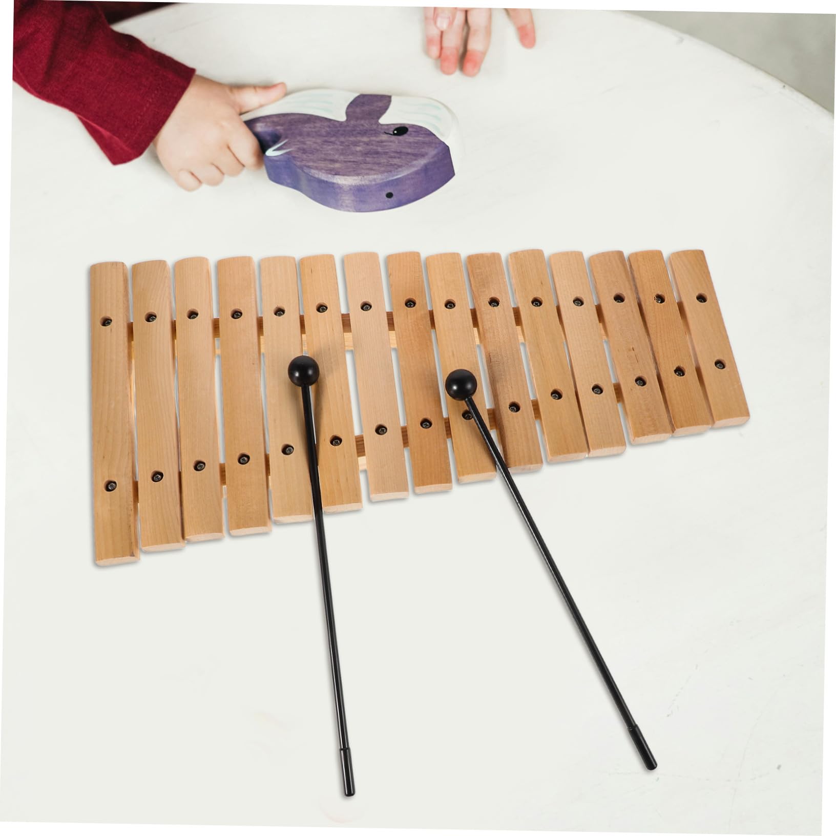 Mikikit Xilofono Strumento Musicale Sensoriale in Legno Montessori a 15 Note con Design Attraente per Ragazzo Ragazza per Educazione in Casa e Asilo