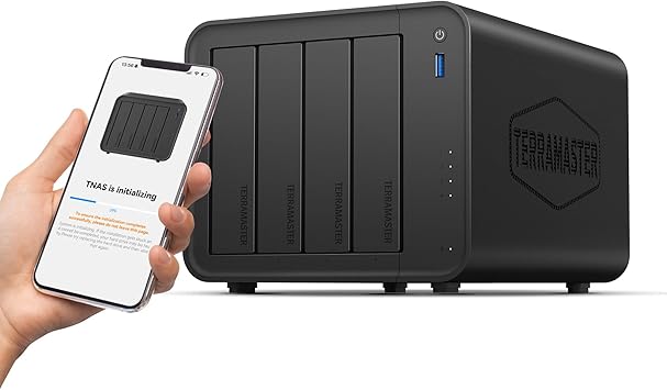 TERRAMASTER F4-425 4-Bay NAS Storage Intel x86 Quad-Core CPU, 4GB RAM, 2.5GbE LAN, Network Attached Storage Multimedia Server for Home Users Diskless