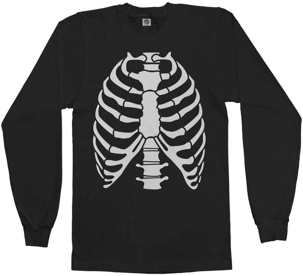 ThreadrockThreadrock Men's Skeleton Rib Cage Halloween Costume Long Sleeve T-Shirt
