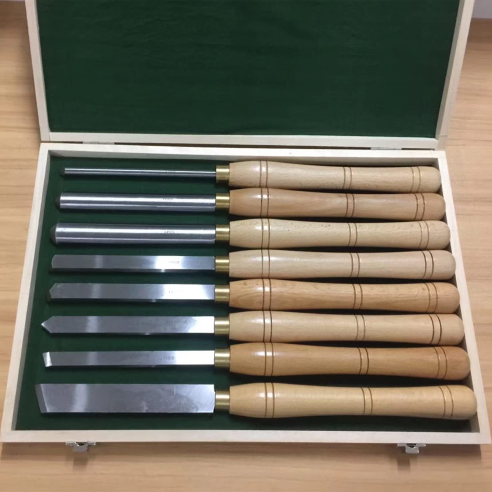 Set 8 Utensili Per Tornio Legno – Scalpelli Antiruggine Con Custodia, Per Scultura E Intaglio Professionale