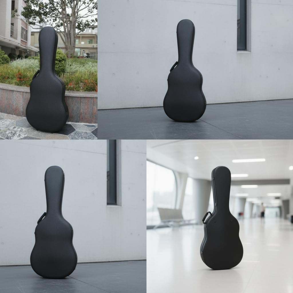 Funda rígida Impermeable para Guitarra, Estuche Protector Viaje para Guitarras 39 y 40/41 Pulgadas, Negro, 39 Pulgadas, Negro