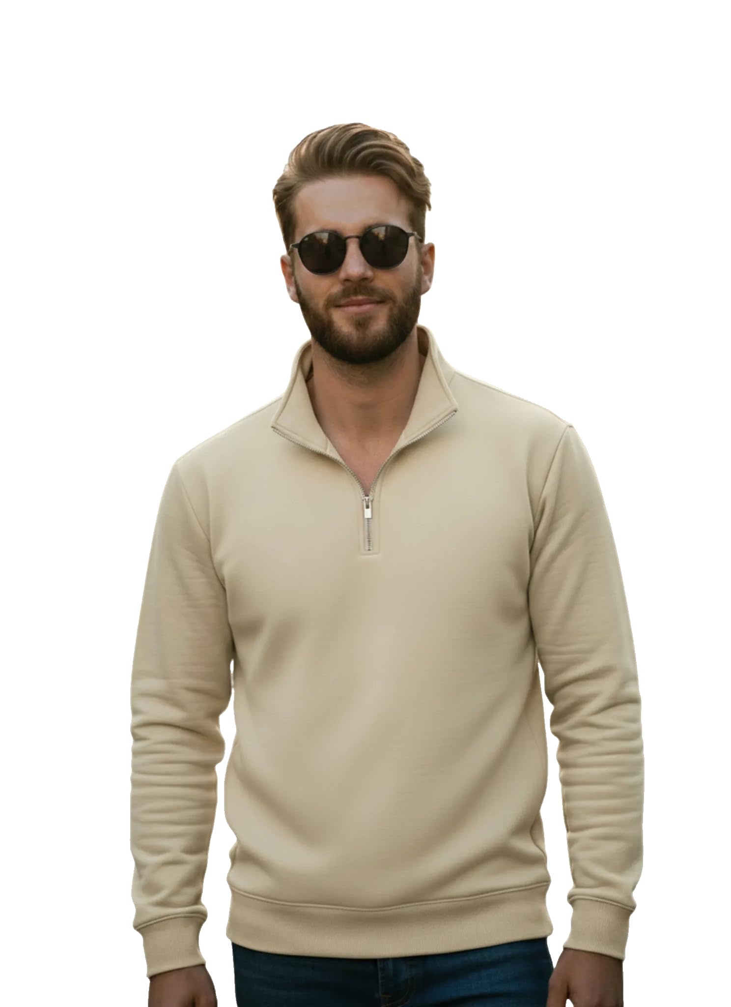 mack jonney Men’s Fleece Half-Zip High Neck Sweatshirt | Warm & Stylish Winter Wear -JM4380-picture-39