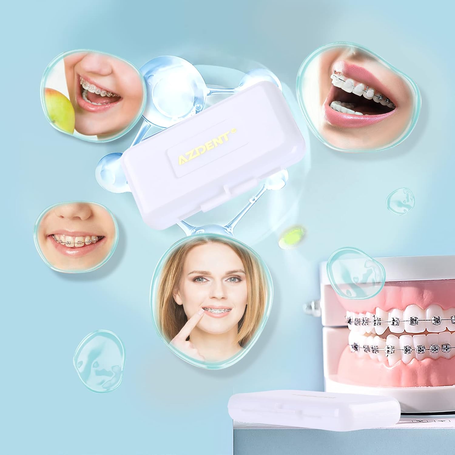 AZDENT Unscented Dental Wax for Braces Teeth Orthodontic Waxes Pack of 5