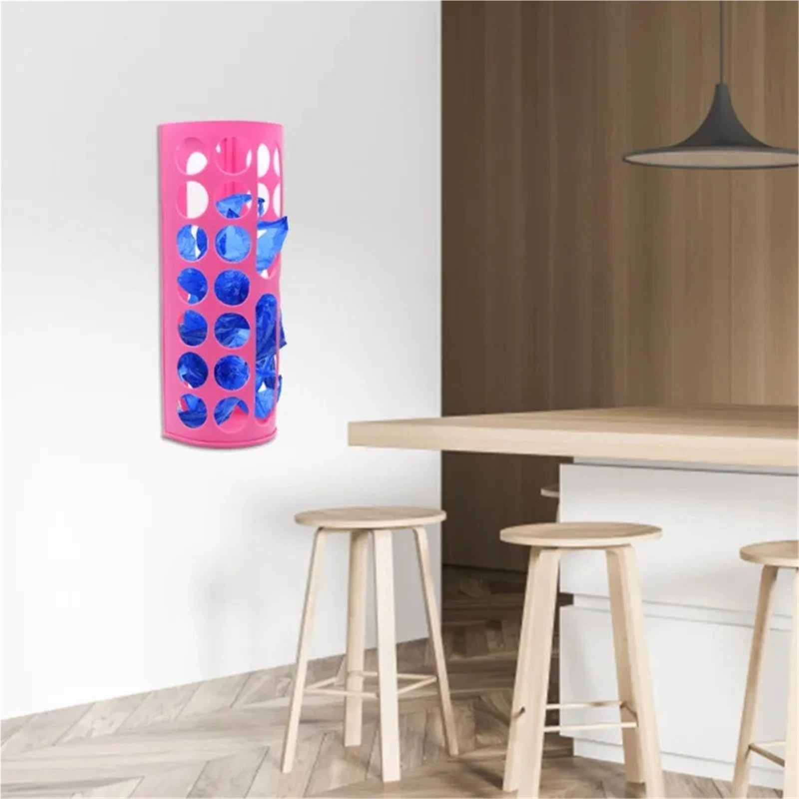 Organizador De Bolsas De Basura Dispensador de bolsas de montaje en pared, soporte de almacenamiento de comestibles, caja de soporte for almacenamiento de basura de gran capacidad, cocina reutilizable