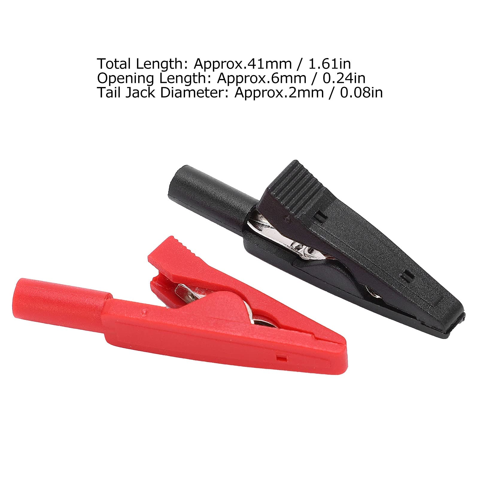 Pince isolée portable de 2 mm, pince de test électrique rouge + noir pour le test numérique de l'électricité