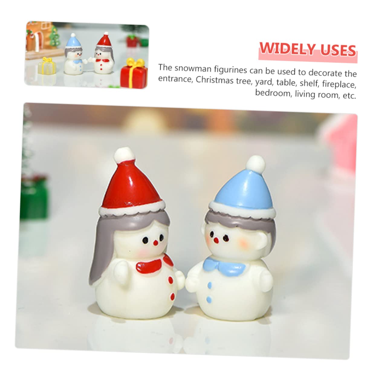 TOPBATHY 40 Piezas Muñeco De Nieve De Resina Estatua De Muñecos De Nieve De Navidad Figuritas Decorativas De Muñecos De Nieve Adornos Navideños De Mesa Estatuilla De Pie De Navidad