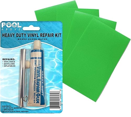 Miniatura 2 de Kit de parches de reparación de vinilo resistente  Pegamento adhesivo de cemento de vinilo y parches de colores para inflables, barcos, balsas,