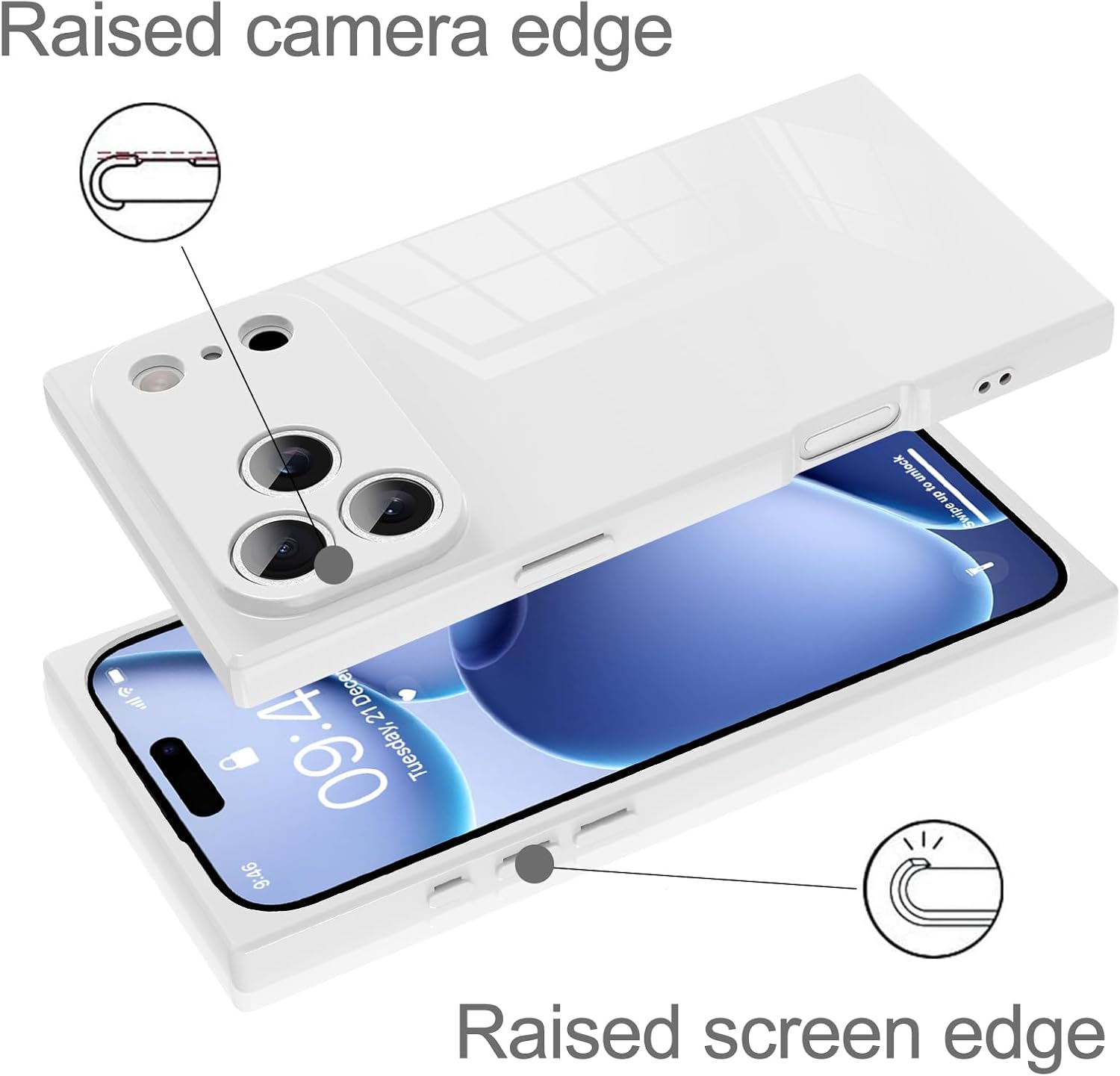 LSL Designed Case for iPhone 17 Pro White Soft TPU Bumper Anti-Drop Anti-Scratch Shock Absorption Protective Wireless Slim Cover - Image 4