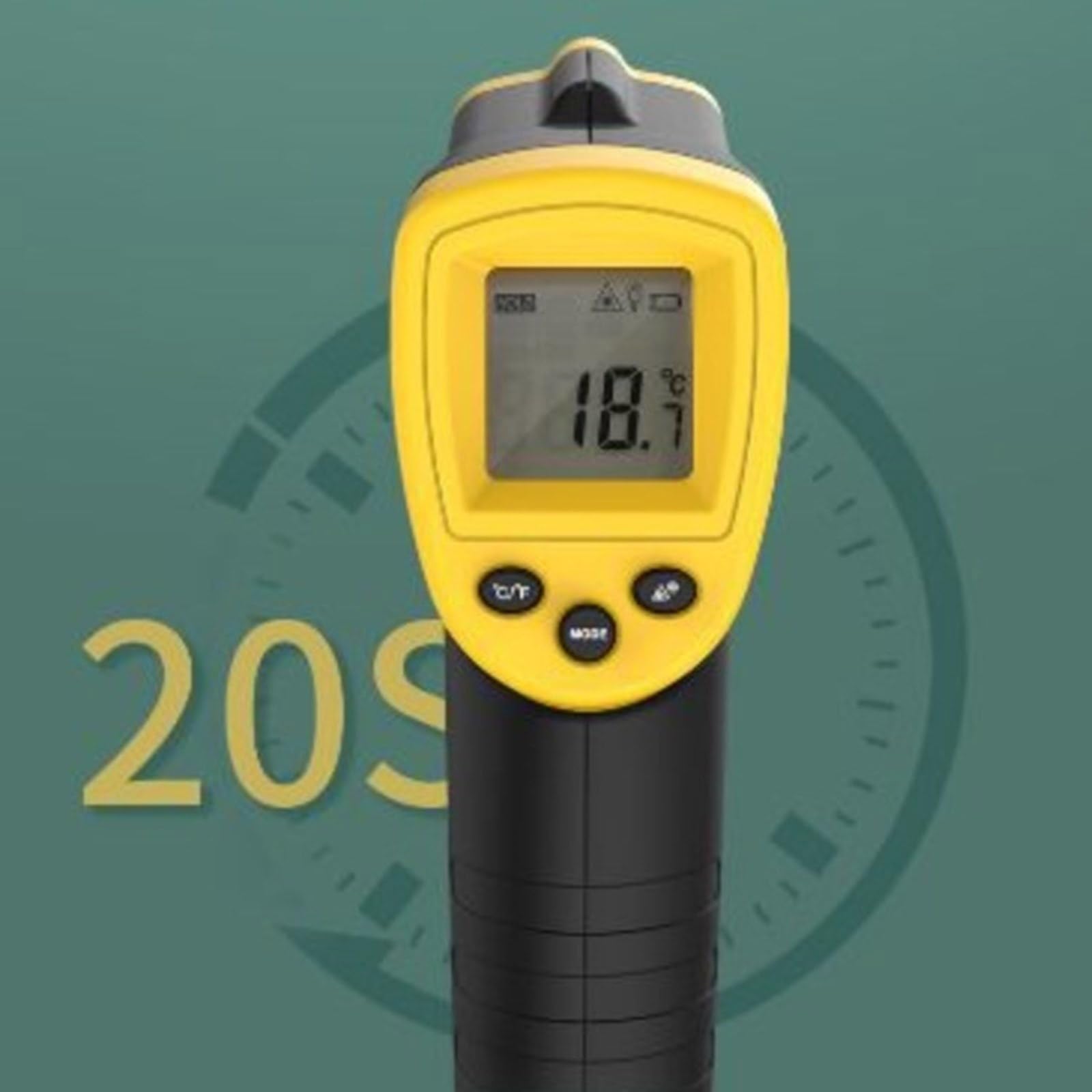 Medidor de temperatura ultrared sin contacto con emisividad ajustable para una medición precisa de superficies, fácil de usar