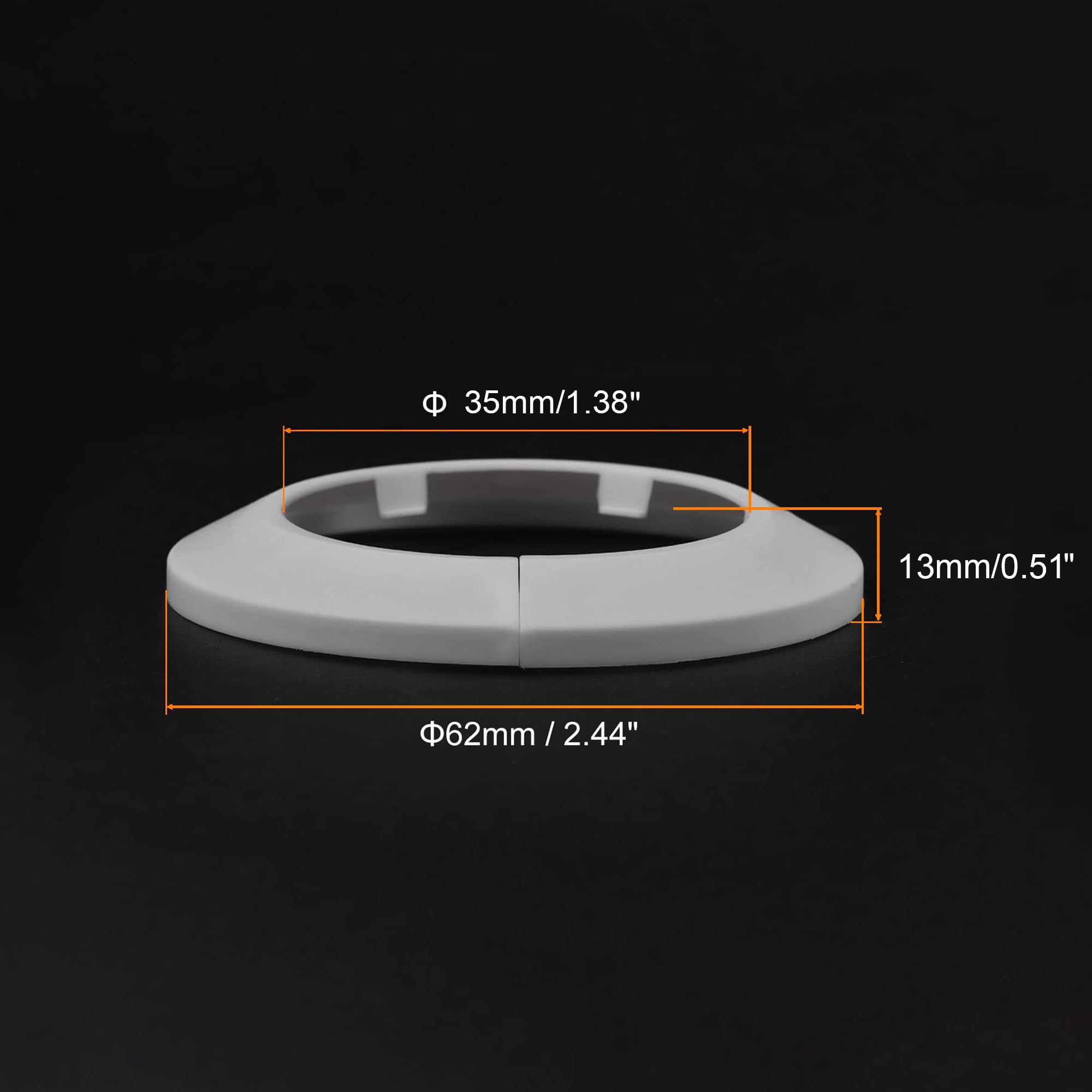 TOP-VIGOR 10pcs 35mm Pipe Cover Decoration, Click-in PP Plastic Escutcheon Pipe Collar for Water Pipe Drain Line - Image 2