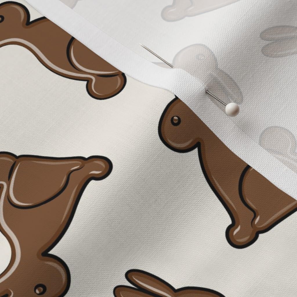 Spoonflower Fabric - Chocolate Bunny Cream Easter Candy Rabbit Bunnies Little Arrow Printed on Petal Signature Cotton Fabric by The Yard - Sewing Quilting Apparel Crafts Decor