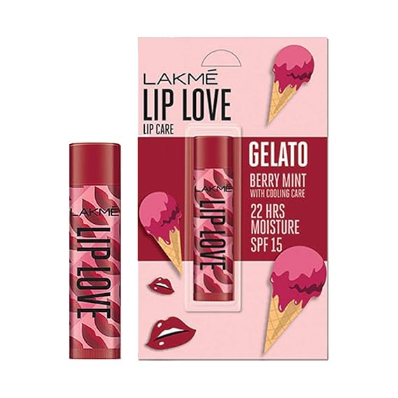Lakme Lip Love SPF 15 Gelato Lip balm for Soft, Smooth & Moisturised Lips, 4.5gm - Berry Mint