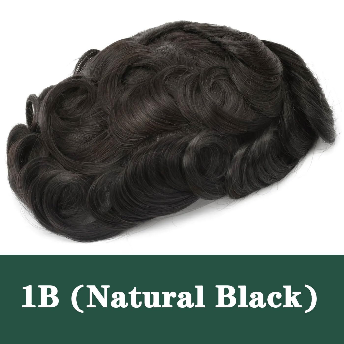 Toupee For Men 0.1mm Poly Skin Human Hair System For Men Men'S Toupee V-Loop Knots Durable Pu Toupee Human Hair Mens Wig Base Size 8X10 Inch 120% Density (#1B) - Image 2