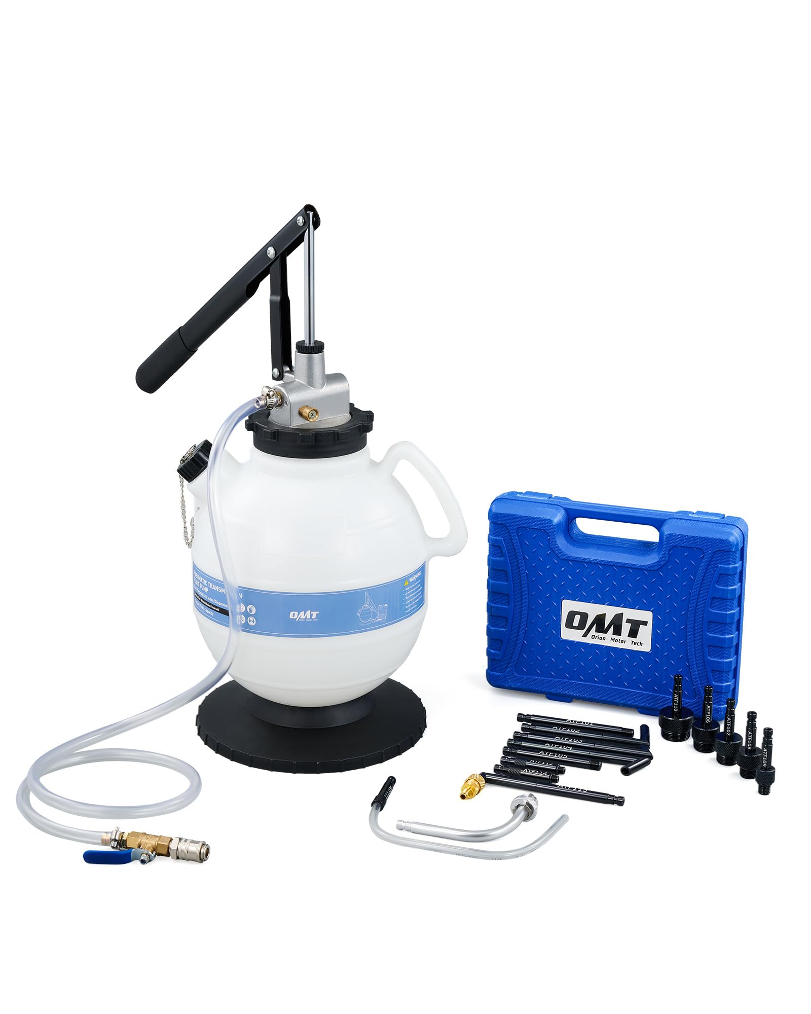 Orion Motor Tech 7.5L Pompa per Olio Cambio, Riempimento dell'Olio del Cambio, Olio Ricambio Liquido Freni per Auto Veicoli con 15 Adattatori,Pompa di Estrazione per Olio e Liquidi
