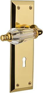 Nostalgic Warehouse New York Plate with Keyhole Parlor Lever, Passage - 2.375", Unlacquered Brass