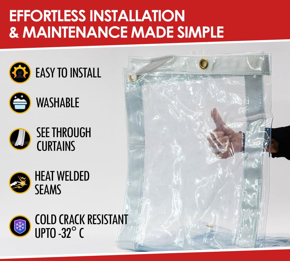 Mytee Products 8' x 8' Clear Vinyl Tarp, 22oz Vinyl, 24 MIL Thick, Fire Retardant, UV Resistant