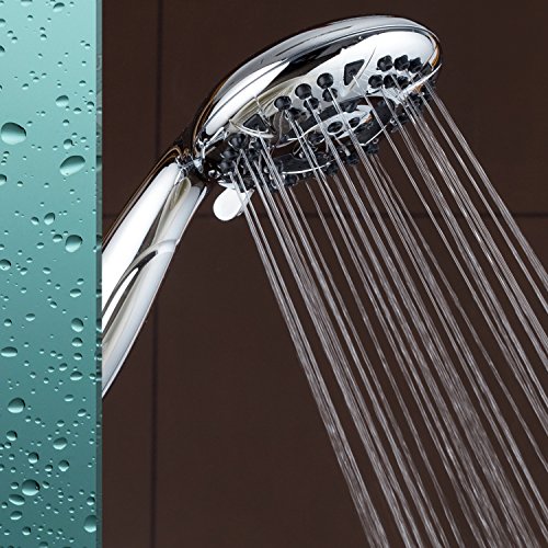AquaDance High Pressure 6-Setting 4.15" Chrome Face Hand Held Shower Head with Hose for Ultimate Shower Experience! Officially Independently Tested to Meet Strict US Quality & Performance Standards by AquaDance - Used condition - Image 3