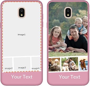 Custom Multi Photos Collage Case for Samsung Galaxy J7 2018/J7 V/J7 Star/J7 Refine 2018 Customized Personalized Multiple Image Text Picture Design Shockproof Protective Soft Phone Cover Shell