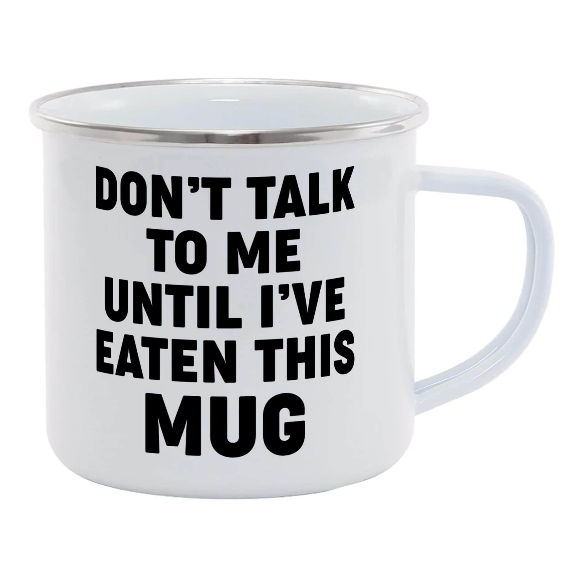 Hippowarehouse Don't Talk to me Until I've Eaten This Mug Printed Mug Various Colour Options Ceramic Cup Kitchenware 11oz