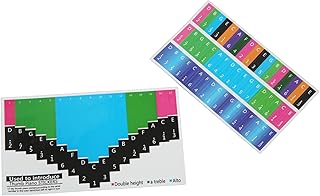 KIMISS 親指ピアノ用のカラフルなカリンバスケールステッカー – 初心者のための簡単な音符の暗記と音楽の装飾 (ユニバーサル17トーン親指ピアノ)