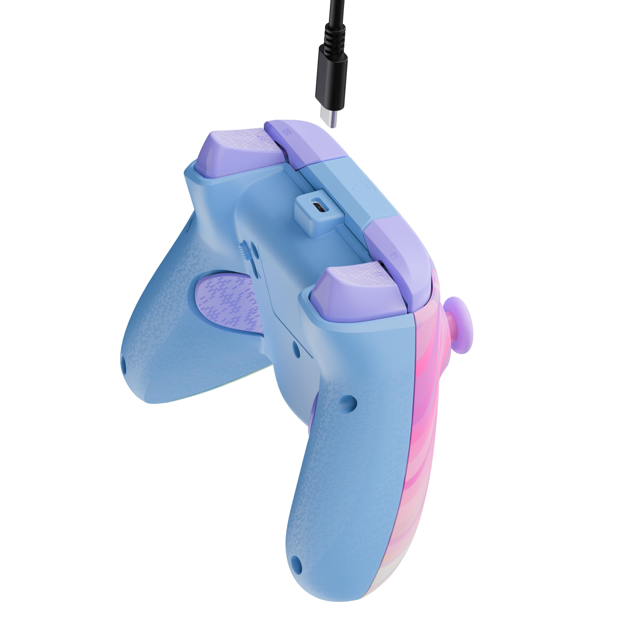 Turtle Beach Rematch Advanced Cotton Candy Manette de jeu filaire - Licence Xbox Series XS, Xbox One et PC avec Phosphorescent, Boutons Programmables, Gâchettes, commandes audio et câble de 2.5 m