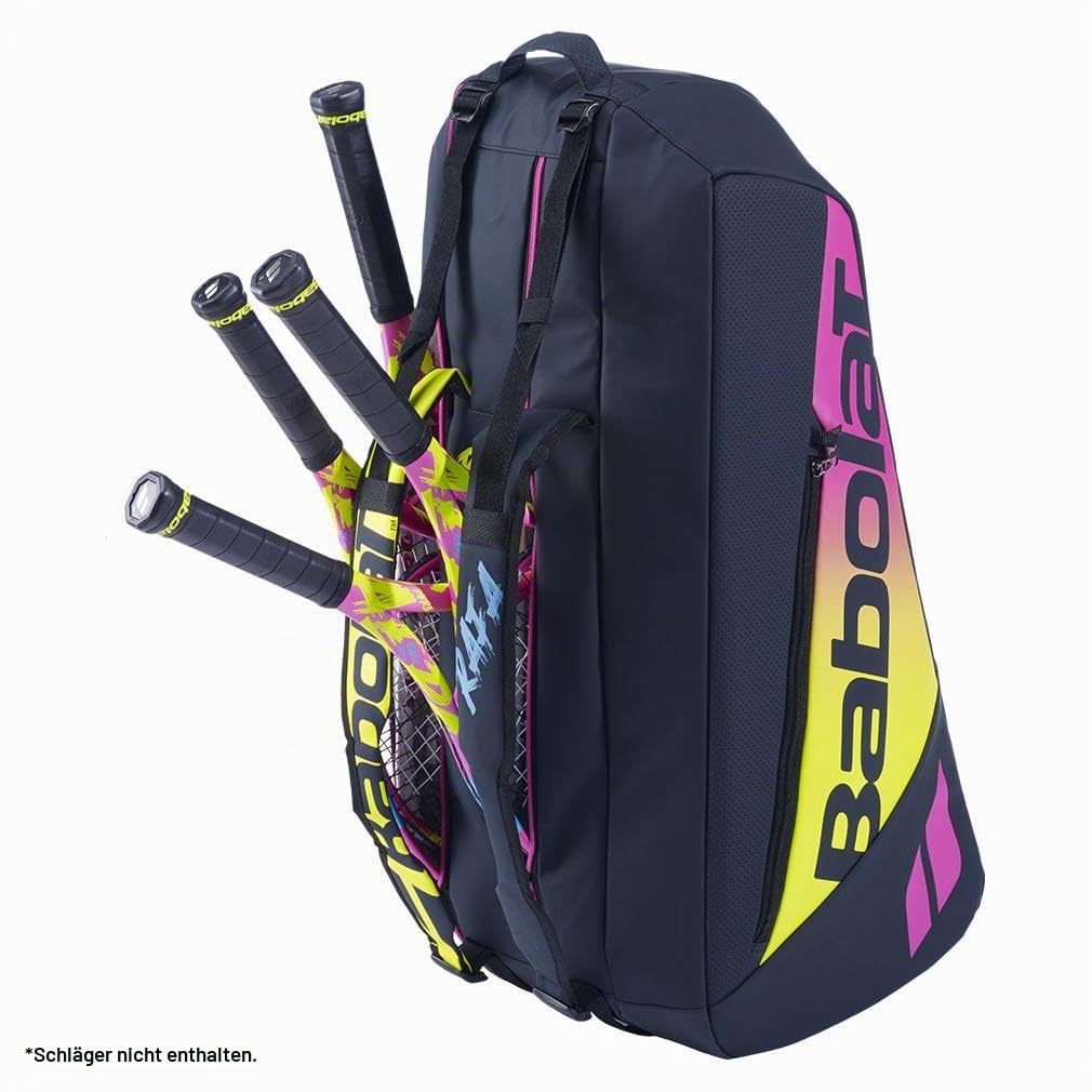 Babolat Pure Aero Rafa RH 6 Tennistasche, Blau/Gelb/Rosa, 6-Pack