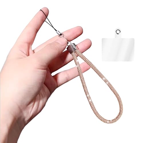 GadgetBite Small Diamond Charm Phone Lanyard with Stylish Crossbody Mobile Holder Strap, Hands-Free Accessory Compatible with iPhone, Samsung & Most Smartphones with Phone Case Charms- Gold