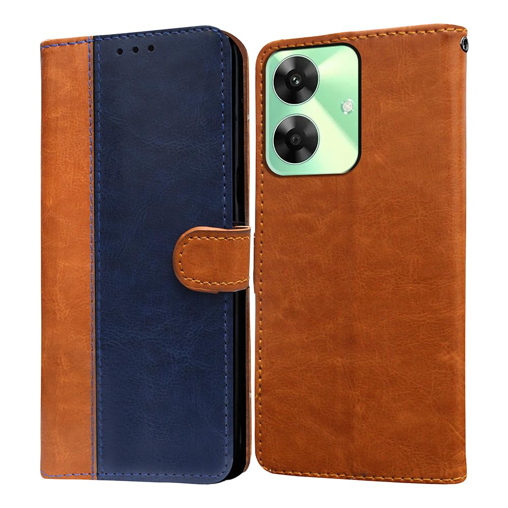 Amazon Brand- Solimo Flip for Realme C61 4G (Leather_CamelBlue) (B0D9HDVQJM) Amazon Price History, Amazon Price Tracker