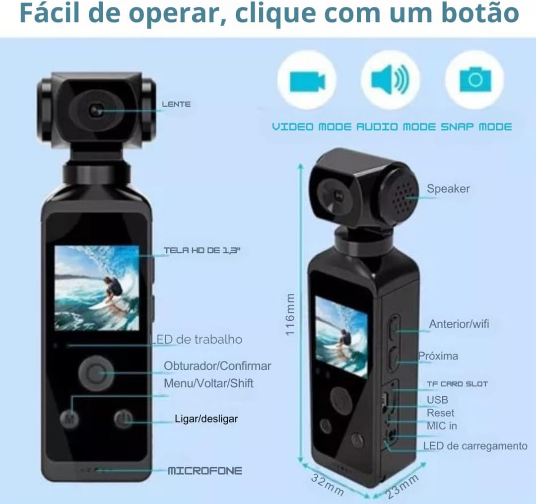 61JEYManWKL._AC_SL1080_ Câmera de ação HD 5K de bolso 270 ° Mini câmera esportiva wi-fi rotativa com estojo à prova d'água para capacete, gravador de motorista de bicicleta de viagem
