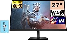HP OMEN HDR Monitor 780F9AA#ABA Bundle with Docztorm Dock, 27" FHD IPS 1920x1080 165Hz Display, 2 HDMI 2.0, 1 DisplayPort 1.4, VESA Mount 100x100 mm, Ideal for Gaming, Black 2025 Latest Model