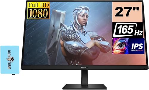 B0CKXYRVKP_image_0 HP OMEN - Paquete de monitores FHD IPS (1920x1080) de 27 pulgadas con base Docztorm, pantalla de 165 Hz, 2 HDMI 2.0, 1 DP 1.4, antirreflejo, AMD