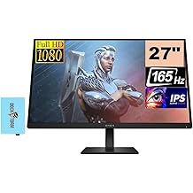 HP OMEN HDR Monitor 780F9AA#ABA Bundle with Docztorm Dock, 27" FHD IPS 1920x1080 165Hz Display, 2 HDMI 2.0, 1 DisplayPort 1.4, VESA Mount 100x100 mm, Ideal for Gaming, Black 2025 Latest Model