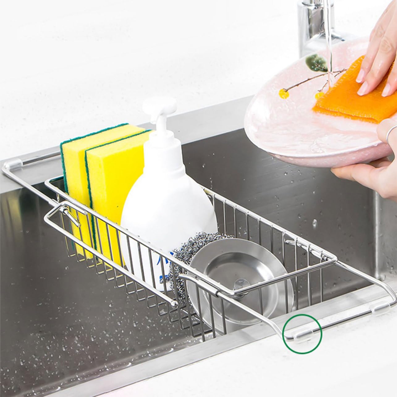 VALICLUD Porta Spugne per Cucina in Acciaio Inox Argento, Rack