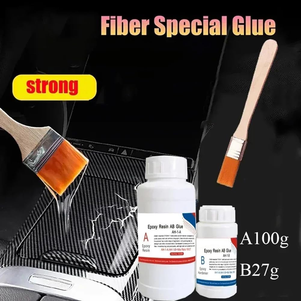AB Resina epossidica per riparazione in fibra di carbonio, forte per parti auto e biciclette, resina epossidica, trasparente, kit A100 G-B27 G
