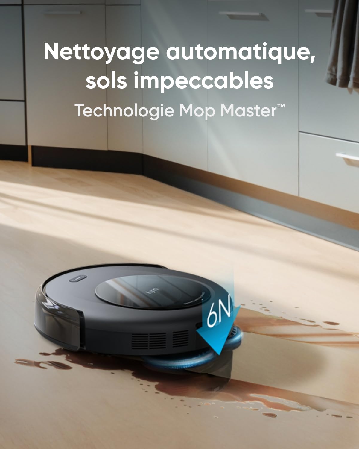 eufy robot aspirapolvere lavapavimenti con mappatura Omni C20 con stazione tutto in uno, svuotamento auto, lavaggio e asciugatura auto, 8,5 cm, design ultra piatto, 7.000Pa (Ricondizionato)