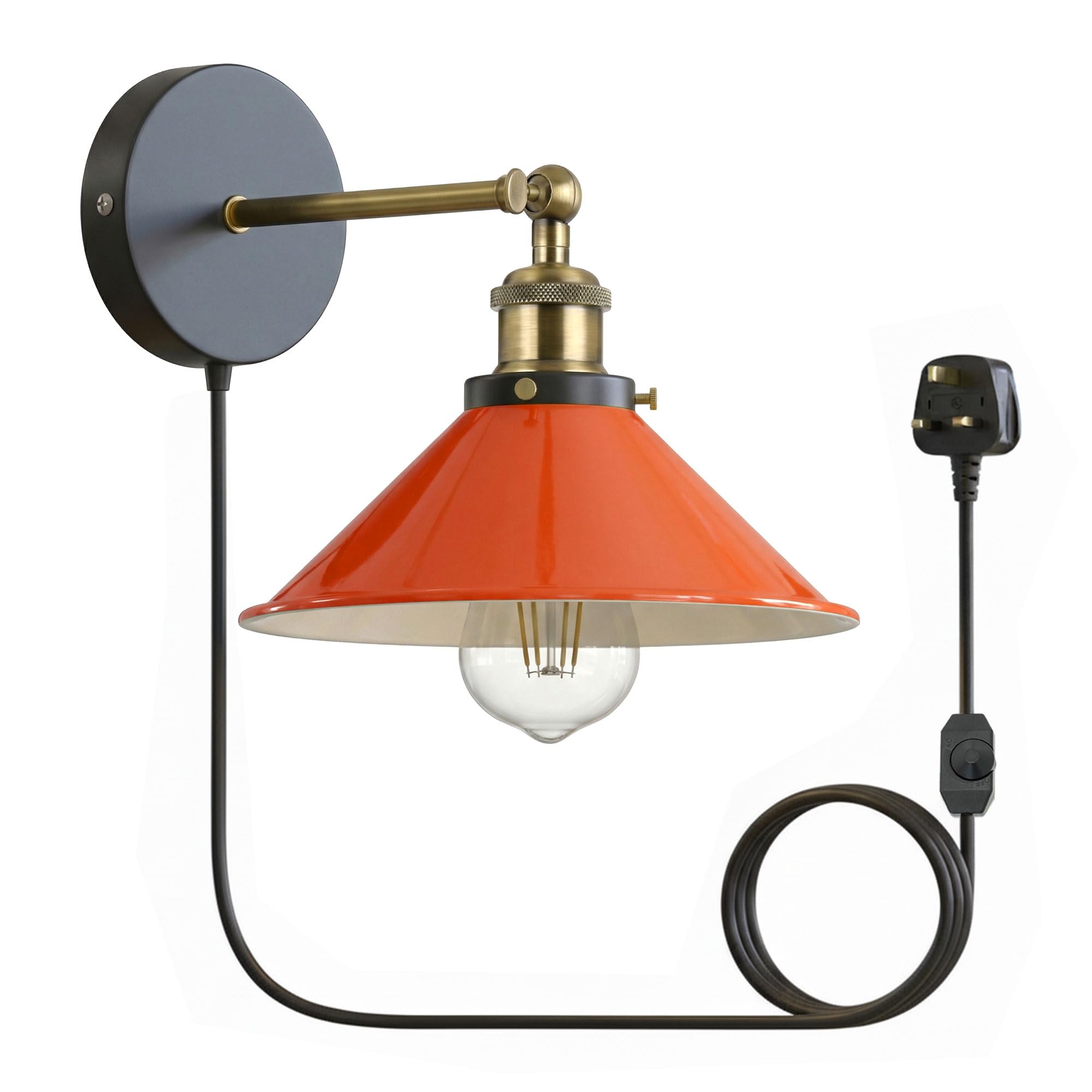 LEDSone Retro Plug in Wall Light, Orange
