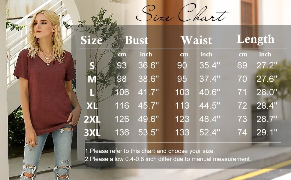 Sipaya Womens T Shirts Basic V Neck Tee Loose Fitting Casual Short Sleeve Tops - Image 5