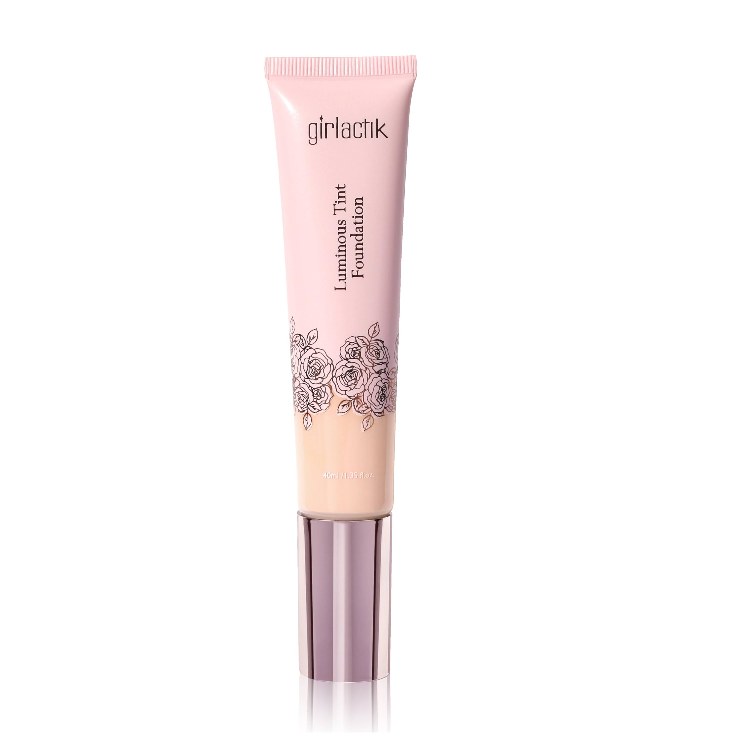 Girlactik Luminous Tint Foundation – Hydrating 2-in-1 Tinted Moisturizer & Buildable Foundation with Hyaluronic Acid, Vitamin C & Squalane – Lightweight, Natural Finish (Fair, 1.35 fl oz.) Fair 1.35 Fl Oz (Pack of 1)