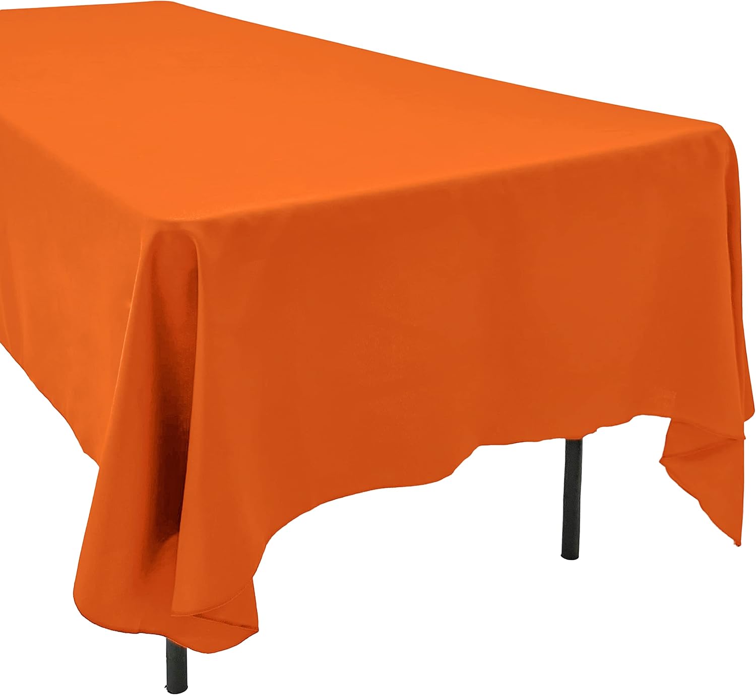 ak trading co. 60 x 102-inch rectangular polyester tablecloth - made in usa - wrinkle-resistant, flame retardant, durable party table cover, banquet tablecloth, wedding table cover - orange