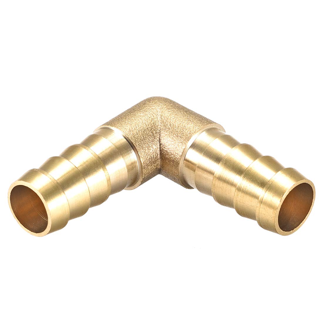sourcing map 12mm Raccord Cannelé Tuyau Laiton Barbelé 90 Degré Coude Tuyau Connecteur Coupleur Tuyau Adaptateur