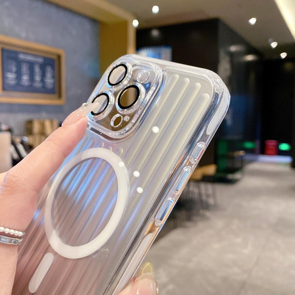 Etui magnetyczne z 3D paskiem do iPhone'a 14, 15, 16 Pro Max, z ładowaniem bezprzewodowym i wstrząsoodpornym zderzakiem, szare, do iPhone'a 15 Pro Max