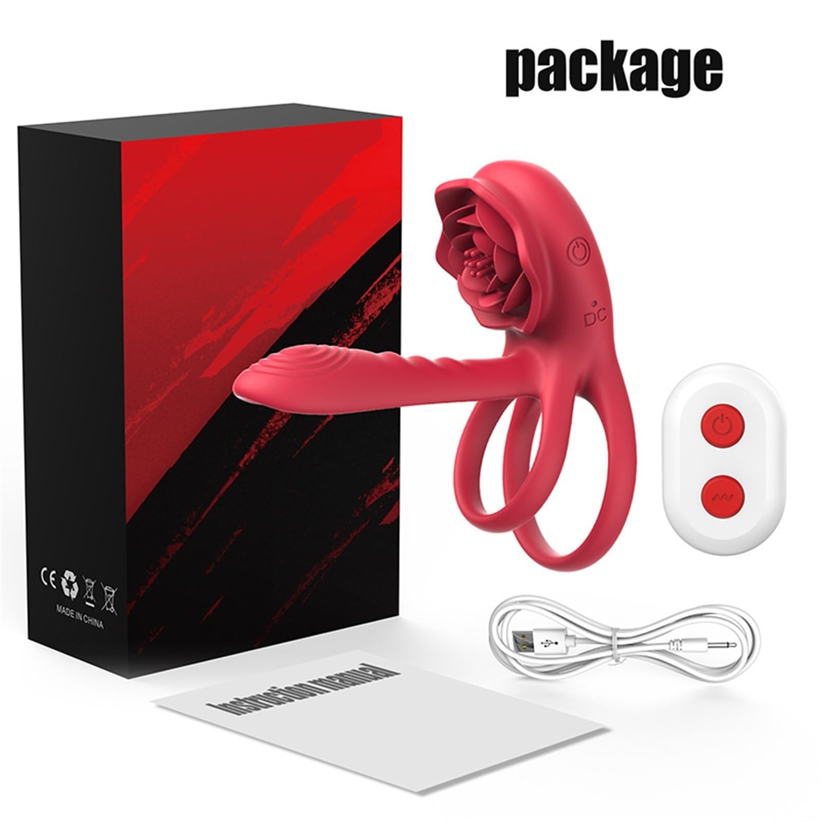 DAGIN Anillo vibratorio para pene con estimulador de clítoris Rosa, Anillo de pene de Placer, vibrador para Parejas, Juguetes sexuales para Adultos para Hombres y Mujeres