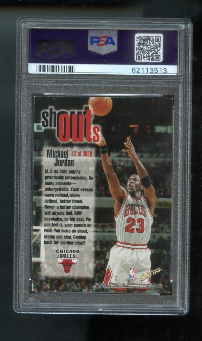 1998-99 Hoops #13 Michael Jordan Shout Outs Insert PSA 8 Graded Basketball Card NBA 98-99 1998-1999 Chicago Bulls