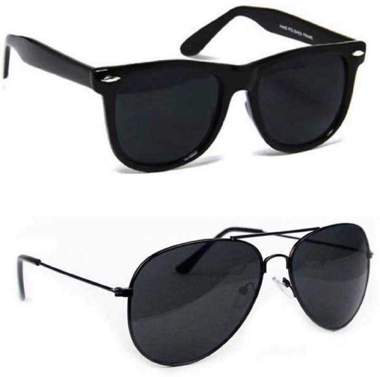 Black UV Protected Combo Sunglasses For Men & Women.(pack of 2)-image-46