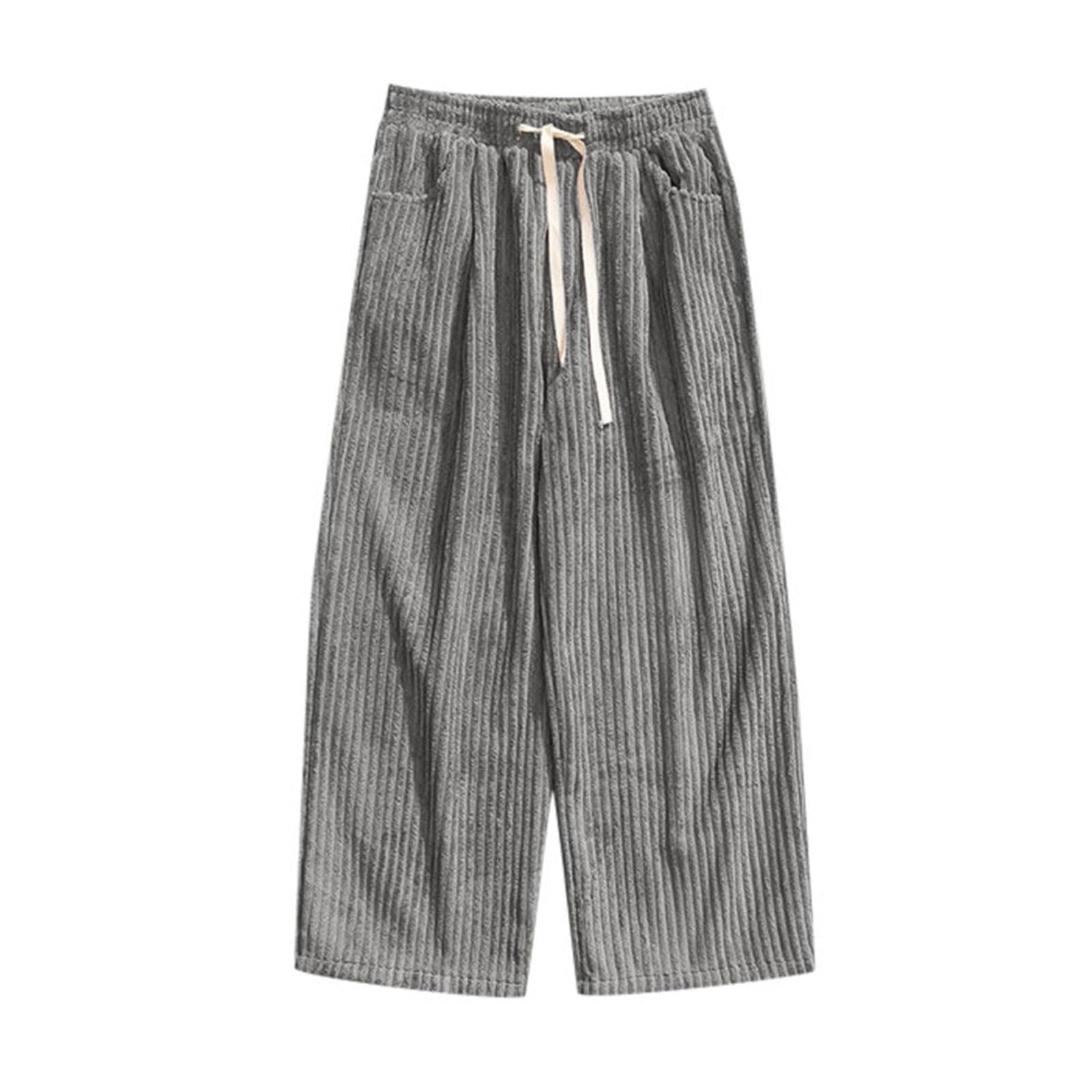 Hose Herren Einfarbige Cordhose Männer Jogginghose Modische Freizeithosen Sportstyle Geradehosen weiten Beinen Laufhose Herrenhosen Lang Fitnesshosen Leichtes Streetwear für Urlaub Beach